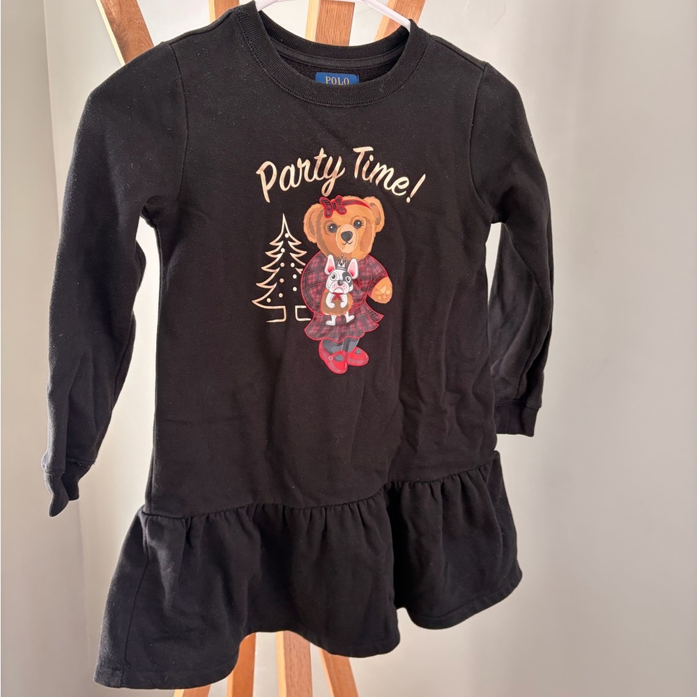 Polo by Ralph Lauren Black Long Sleeve dress size 7